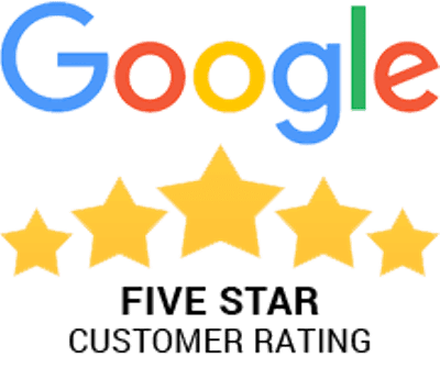 Google five-star customer rating graphic