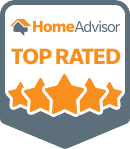 HomeAdvisor Top Rated Badge with star ratings
